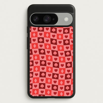 Card Suits Pattern Red Phone Case for Google Pixel 10 / 10 Pro