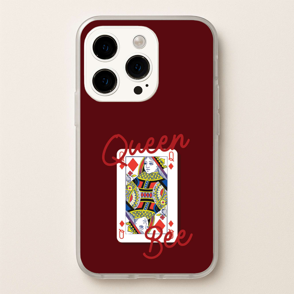 Queen Bee Playing Card  - Clean Girl Aesthetic Phone Case for iPhone 15 Pro