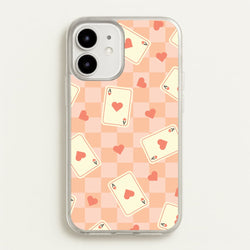 Cute Playing Cards And Hearts Pattern  - Clean Girl Aesthetic Phone Case for iPhone 12 / 12 Pro