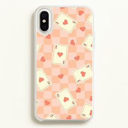 Cute Playing Cards And Hearts Pattern  - Clean Girl Aesthetic Phone Case for iPhone XS Max