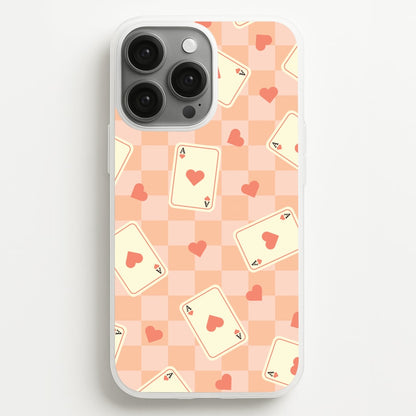 Cute Playing Cards And Hearts Pattern  - Clean Girl Aesthetic Phone Case for iPhone 13 Pro Max