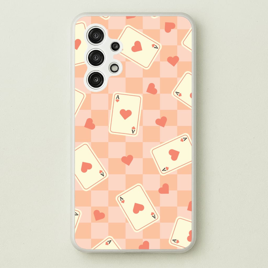 Cute Playing Cards And Hearts Pattern  - Clean Girl Aesthetic Phone Case for Galaxy A13