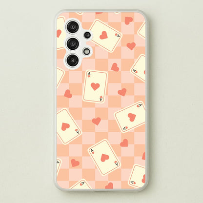Cute Playing Cards And Hearts Pattern  - Clean Girl Aesthetic Phone Case for Galaxy A13