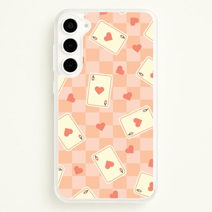 Cute Playing Cards And Hearts Pattern  - Clean Girl Aesthetic Phone Case for Galaxy S23