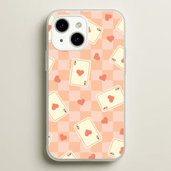 Cute Playing Cards And Hearts Pattern  - Clean Girl Aesthetic Phone Case for iPhone 14 Plus