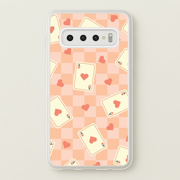 Cute Playing Cards And Hearts Pattern  - Clean Girl Aesthetic Phone Case for Galaxy S10