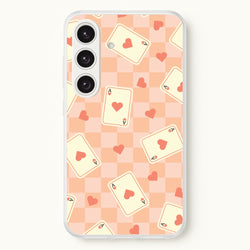 Cute Playing Cards And Hearts Pattern  - Clean Girl Aesthetic Phone Case for Galaxy S24 Plus