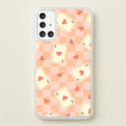 Cute Playing Cards And Hearts Pattern  - Clean Girl Aesthetic Phone Case for Galaxy A71
