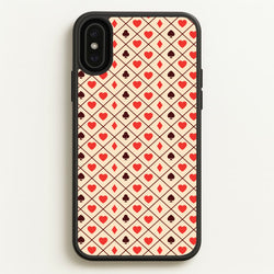 Zig-Zag Card Suits Pattern  - Clean Girl Aesthetic Phone Case for iPhone XS Max