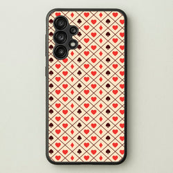 Zig-Zag Card Suits Pattern  - Clean Girl Aesthetic Phone Case for Galaxy A13