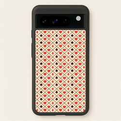 Zig-Zag Card Suits Pattern  - Clean Girl Aesthetic Phone Case for Google Pixel 8 Pro