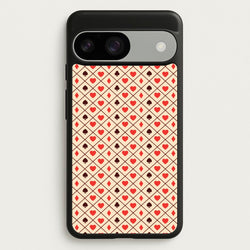 Zig-Zag Card Suits Pattern  - Clean Girl Aesthetic Phone Case for Google Pixel 9 / 9 Pro