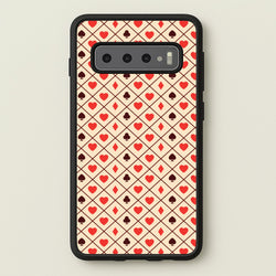 Zig-Zag Card Suits Pattern  - Clean Girl Aesthetic Phone Case for Galaxy S10