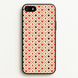 Zig-Zag Card Suits Pattern  - Clean Girl Aesthetic Phone Case for iPhone 5 / 5s / SE 2016