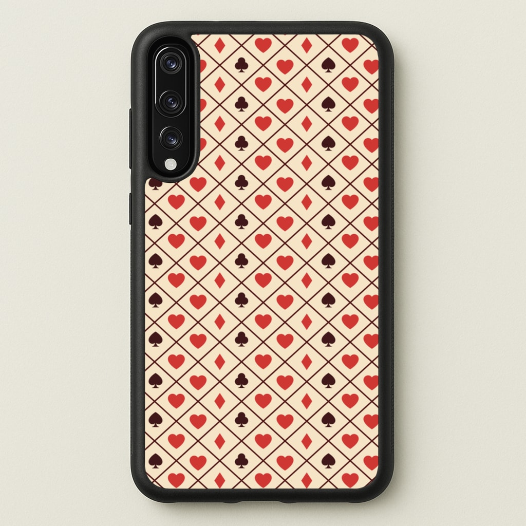 Zig-Zag Card Suits Pattern  - Clean Girl Aesthetic Phone Case for Huawei P20 Pro