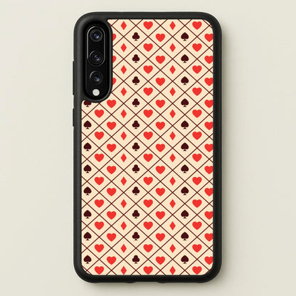 Zig-Zag Card Suits Pattern  - Clean Girl Aesthetic Phone Case for Huawei P20 Pro