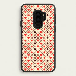 Zig-Zag Card Suits Pattern  - Clean Girl Aesthetic Phone Case for Galaxy S9 Plus