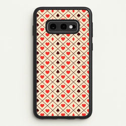 Zig-Zag Card Suits Pattern  - Clean Girl Aesthetic Phone Case for Galaxy S10e