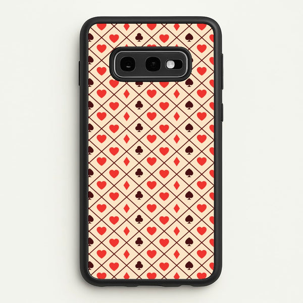 Zig-Zag Card Suits Pattern  - Clean Girl Aesthetic Phone Case for Galaxy S10e