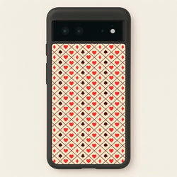 Zig-Zag Card Suits Pattern  - Clean Girl Aesthetic Phone Case for Google Pixel 6