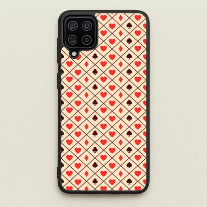 Zig-Zag Card Suits Pattern  - Clean Girl Aesthetic Phone Case for Galaxy A12