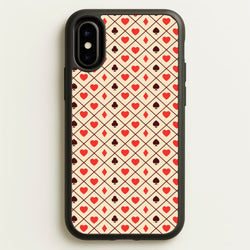 Zig-Zag Card Suits Pattern  - Clean Girl Aesthetic Phone Case for iPhone X / XS