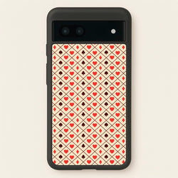 Zig-Zag Card Suits Pattern  - Clean Girl Aesthetic Phone Case for Google Pixel 6a