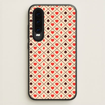 Zig-Zag Card Suits Pattern  - Clean Girl Aesthetic Phone Case for Huawei P30
