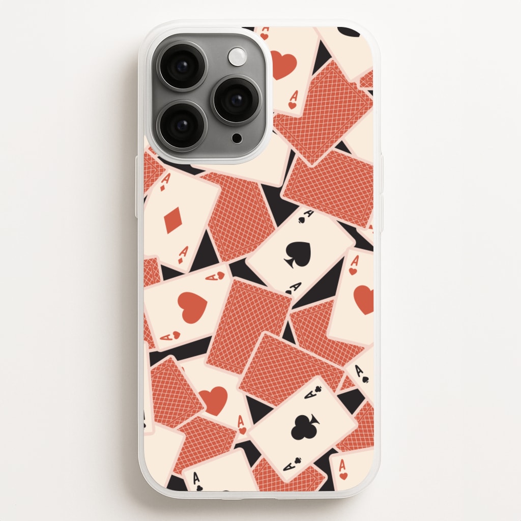 Playing Cards Collage Pattern  - Clean Girl Aesthetic Phone Case for iPhone 16 Pro Max