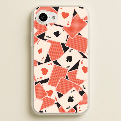 Playing Cards Collage Pattern  - Clean Girl Aesthetic Phone Case for iPhone 16e