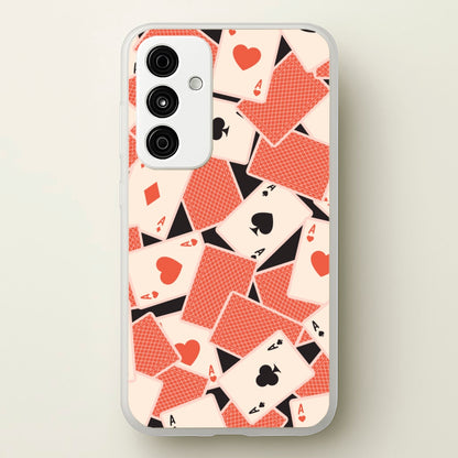 Playing Cards Collage Pattern  - Clean Girl Aesthetic Phone Case for Galaxy A15
