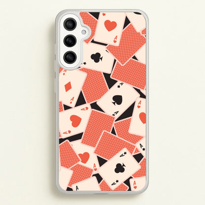 Playing Cards Collage Pattern  - Clean Girl Aesthetic Phone Case for Galaxy A36