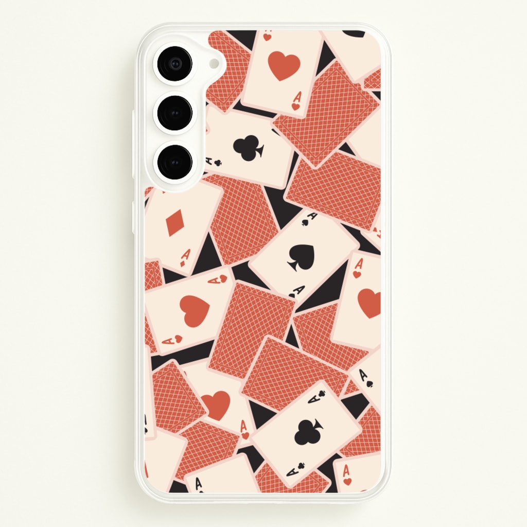 Playing Cards Collage Pattern  - Clean Girl Aesthetic Phone Case for Galaxy S23