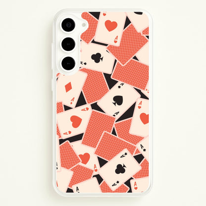 Playing Cards Collage Pattern  - Clean Girl Aesthetic Phone Case for Galaxy S23