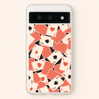 Playing Cards Collage Pattern  - Clean Girl Aesthetic Phone Case for Google Pixel 8
