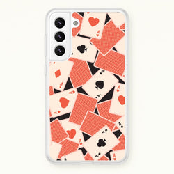 Playing Cards Collage Pattern  - Clean Girl Aesthetic Phone Case for Galaxy S21