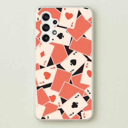 Playing Cards Collage Pattern  - Clean Girl Aesthetic Phone Case for Galaxy A13