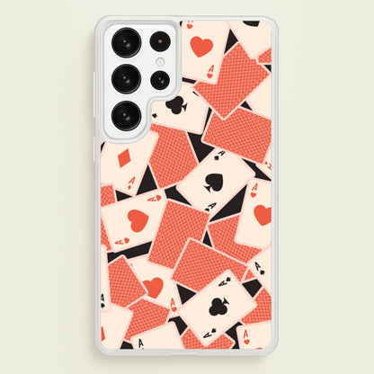 Playing Cards Collage Pattern  - Clean Girl Aesthetic Phone Case for Galaxy S22 Ultra