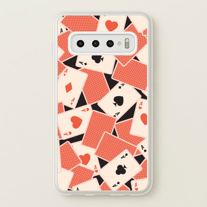 Playing Cards Collage Pattern  - Clean Girl Aesthetic Phone Case for Galaxy S10 Plus