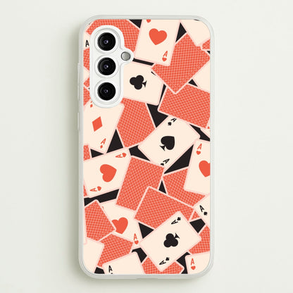 Playing Cards Collage Pattern  - Clean Girl Aesthetic Phone Case for Galaxy A14