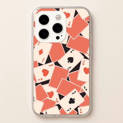 Playing Cards Collage Pattern  - Clean Girl Aesthetic Phone Case for iPhone 14 Pro