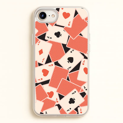 Playing Cards Collage Pattern  - Clean Girl Aesthetic Phone Case for iPhone 6 / 7 / 8 / SE