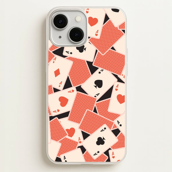 Playing Cards Collage Pattern  - Clean Girl Aesthetic Phone Case for iPhone 13