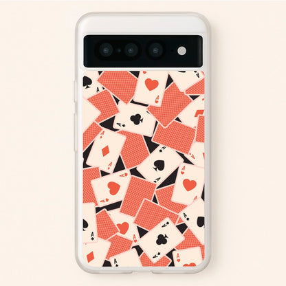 Playing Cards Collage Pattern  - Clean Girl Aesthetic Phone Case for Google Pixel 7 Pro