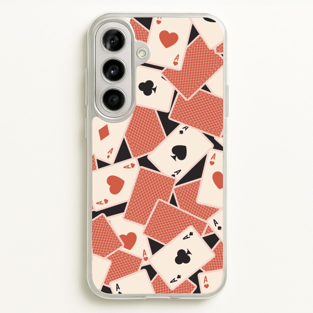 Playing Cards Collage Pattern  - Clean Girl Aesthetic Phone Case for Galaxy A56