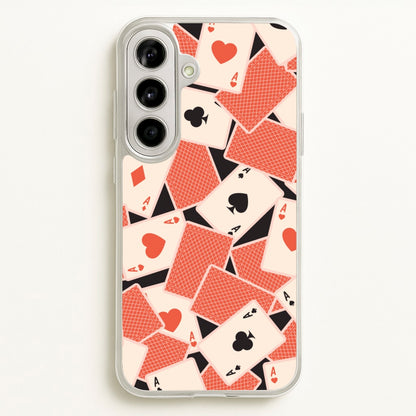 Playing Cards Collage Pattern  - Clean Girl Aesthetic Phone Case for Galaxy A56
