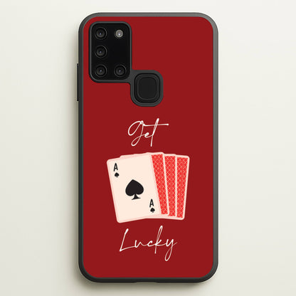 Get Lucky Set Of Cards  - Clean Girl Aesthetic Phone Case for Galaxy A21s