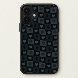 Card Suits Pattern Black Phone Case for iPhone 17