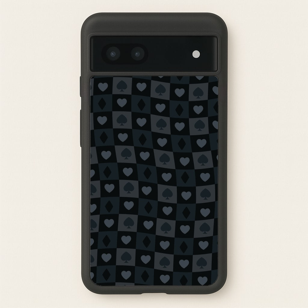 Card Suits Pattern Black  - Clean Girl Aesthetic Phone Case for Google Pixel 7a