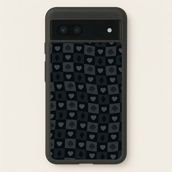 Card Suits Pattern Black  - Clean Girl Aesthetic Phone Case for Google Pixel 7a